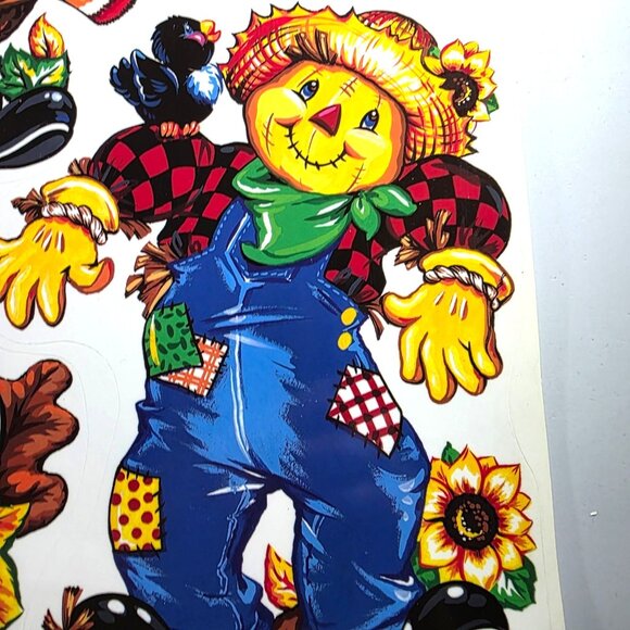 Window Clings Thanksgiving Fall Turkey Scarecrow Reusable anthropomorphic - Picture 5 of 6